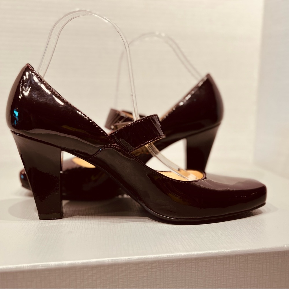 Franco Sarto Mary Jane Tenor Square Toes Side Buckle Closure Patent Leather - Picture 7 of 14